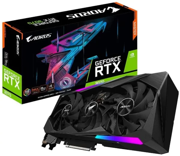 کارت گرافیک استوک گیگابایت AORUS GeForce RTX 3070 MASTER ظرفیت 8 گیگابایت